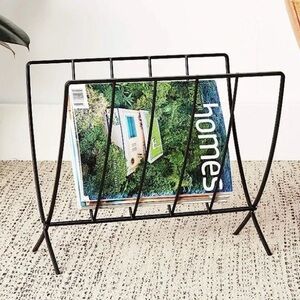 Black Metal Magazine Rack